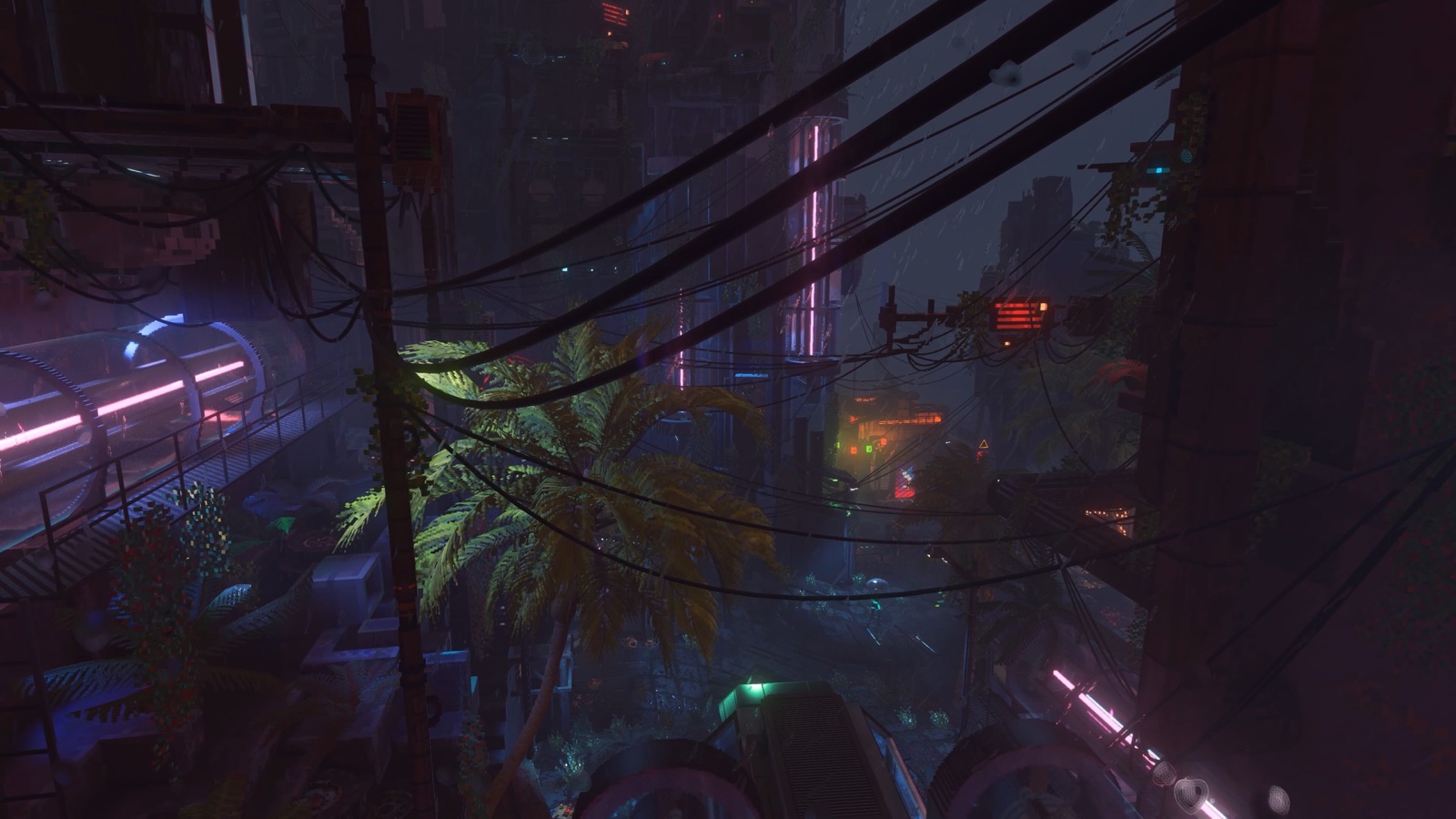 Official Nivalis Nights screenshot of the cyberpunk city from a developer blog
